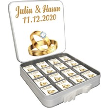 Blackeye Chocolate Söz Nişan Nikah Çikolatası (48 Adet Madlen Çikolata) Metal Kutu