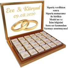 Blackeye Chocolate Kişiye Özel Isimli Söz Nişan Nikah Çikolatası (72 Adet Madlen Çikolata) Altın Kutu