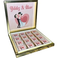 Blackeye Chocolate Kişiye Özel Isimli Söz Nişan Nikah Çikolatası 32 Adet Madlen Çikolata