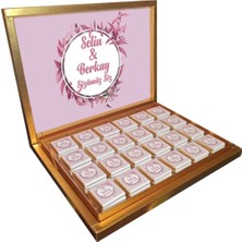 Blackeye Chocolate Söz Nişan Nikah Çikolatası 72 Adet Madlen Çikolata Altın Kutu