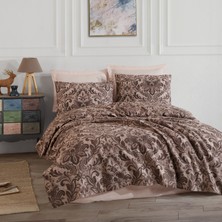 Enlora Home Baskılı Pike Takımı Çift Kişilik Muster Kahve