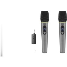 Aydogan's Profesyonel Kablosuz Uhf 2 Mikrofonlu Set 6.35 mm - Gri HDX2791G