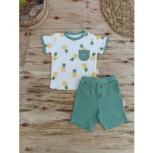 Diji Baby 1-2-3 Yaş Topçu Erkek Çocuk Baskılı Şortlu Kısa Kollu Tişört 2li Erkek Bebek Takımı