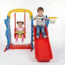 Exectus 3'ü 1 Arada Kaydırak Salıncak ve Pota Seti Su Bidonlu Devrilmez Oyun Parkı