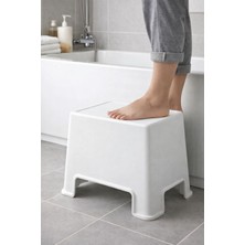 Çelik Ayna CLK128 Lüx Çok Amaçlı Plastik Banyo Taburesi Beyaz