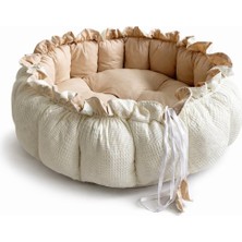 Jaju Baby Krem Waffle Kapuçino Içli Açılır Oyun Minderi & Bebek Yuvası (80–120 Cm) Babynest