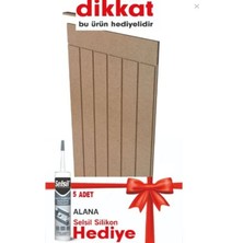 Rozbo Dekoratif Duvar Paneli ( 54 x 100 cm ) Boyanabilir Ahşap 6 mm Ham Mdf Duvar Paneli 5 Adet