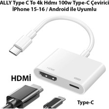 Bowie 4K Hdmı Dönüştürücü Adaptör Monitör Telefon Görüntü Aktarım Kablosu Iphone 15-16-17 Serisi Için