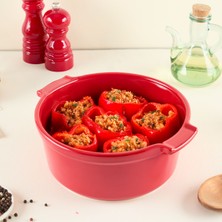 Aryıldız Elissa Kapaklı Karnıyarık Fırın Kabı Kırmızı 25 cm