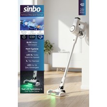 Sinbo SVC-8636 Kablosuz Dikey Şarjlı Süpürge 2200MAH Li-Ion Bataryalı Bldc Motorlu Yeşil LED Işıklı Multi Cyclone
