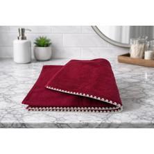 Türkühome Krem Istiridye Dikişli %100 Pamuk Yumuşak Dokulu Yüksek Su Emici 2'li Banyo Havlu SETI|50X90-70X130