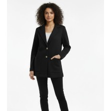 Lyvean Bol Kesim Erkek Yaka 3 Iplik Penye Ceket