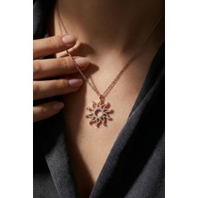Parmas Design Güneş Tasarımlı Kolye Zirkon Taşlı 925 Ayar Gümüş Kadın