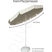 Düvenci Toptan Krem 10 Telli 200 cm Çap Plaj Şemsiyesi, Bidonlu + Nivea Güneş Kremi 200 ml
