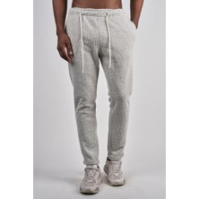 Ex-pent Regular Fit Cepli Kırçıllı Gri Dokuma Eşofman Altı