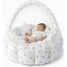 Jaju Baby Sevimli Gri Mouse Açılır - Kapanır Oyun Minderi Cibinlik Aparatlı Babynest