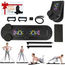 Relaxus Çok Fonksiyonlu Pilates Fitness Tahtası Direnç Bant Ev Core Karın Kol Sırt Güçlendirme Egzersiz Çorap Hediye