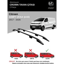 Turtle Cıtroen Jumpy Uzun Şasi (L3) (Panelvan-Minibüs) 2017-2026  Crown Tavan Çıtası-Siyah (Uzun Şasi)