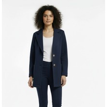 Lyvean Bol Kesim Erkek Yaka 3 Iplik Penye Ceket