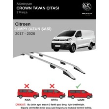 Turtle Cıtroen Jumpy Uzun Şasi (L3) (Panelvan-Minibüs) 2017-2026  Crown Tavan Çıtası-Gri (Uzun Şasi)