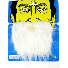 Zenvia Beyaz Kırçıllı Arkadan Lastikli Beyaz Takma Sakal Yetişkin Çocuk Uyumlu