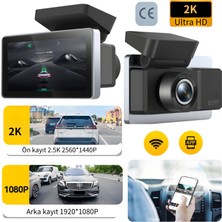 A88 Pro Çift Kamera Araç Kayıt Cihazı/ön ve Arka Çift Kayıt/wifi Bağlantısı/park Izleme/gece Görme/ahd Destek