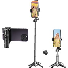 Juo JST20 Kumandalı Mini Tripod Monopod Selfie Çubuğu Android iPhone Uyumlu Siyah