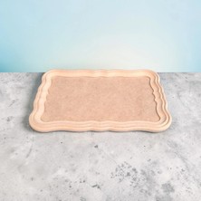 Ahşap Boyanabilir Küçük Dikdörtgen Tepsi-Sunumluk