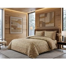 Taç Yeni Sezon Pamuk Saten Çift Kişilik Nevresim Takımı Fleur Bej