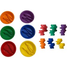 Aktarma Seti 6 Kase 6 Cımbız Ayıcıklar Counters Seti