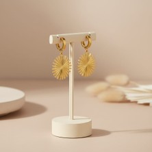 Allivo Altın Renk Güneş Form Sallantılı Çelik Küpe