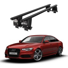 Today Auto Royal Audi A6 (2018 ve Sonrası) Uyumlu Siyah Kilitli Ara Atkı Port Bagaj Tavan Barı