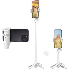 Juo JST20 Kumandalı Mini Tripod Monopod Selfie Çubuğu Android iPhone Uyumlu Beyaz