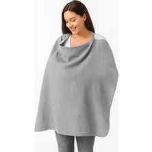 Jaju Baby Anneler Için 4 Kat Müslin Gri Emzirme Örtüsü – Hafif, Nefes Alan, 75X75 cm