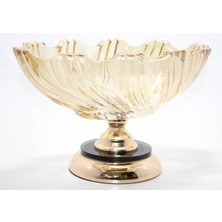 Ecoport Lüks Ayaklı Kristal Cam Gondol Sunumluk Gold Detaylı