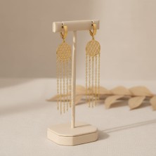 Allivo Altın Renk Zincir Sarkıtlı Sallantılı Çelik Küpe