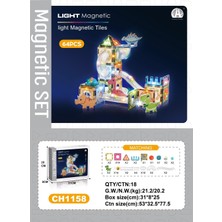 Oydaş Oyuncak 03-CH1158 7,5 cm Manyetik Bloklar 64 Pcs