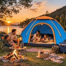 Güvenli Sepet 3 Kişilik Yarı Otomatik Kurulum Kamp Çadırı – Suya Dayanıklı, Taşıma Çantalı Outdoor Aile Çadırı, Piknik, Plaj ve Doğa 200X150X110 cm