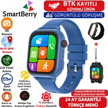 SmartBerry Z53 Görüntülü Görüşme Gps Wıfı Net Konum Gizli Dinleme Akıllı Çocuk Takip Saati Sim Kartlı - Lacivert