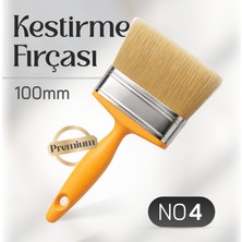 Badem10 (1 Adet) No:4 Premium Kestirme Boya Fırçası Boya Badana Kestirme Fırçası 100 mm 4 Inc Fırça