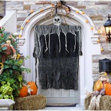 Zenvia Ürpertici Kuru Kafa Korku Hayalet Saçaklı Dekor 90X50 cm