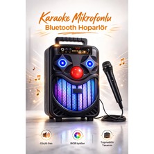 Weskam Mikrofonlu Bluetooth Hoparlör Rgb LED Işıklı Karaoke Güçlü Ses Bombası