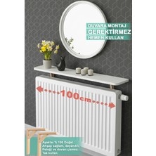 Feyza Design Yüksekliği 16 Cm, Genişliği 100 cm Beyaz Raf Dresuar