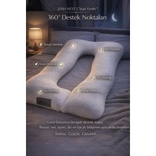 Zish Home Cleanfreash Huggle Çift Taraflı 5 Bölge Destekli Yıkanabilir Yatak Kumaşlı Hamile Yastığı 80X120