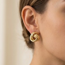 Madame Deco Gold Düğüm Model Küpe – Modern Şık Kadın Küpe