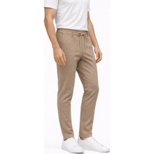 Yazı Erkek Slim Fit Dar Kesim Beli Bağlamalı Yan Cepli Casual Jogger Pantolon