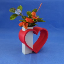 Kalp Şeklinde Dekoratif Vazo – Modern Tasarım Çiçeklik, Sevgiliye Özel Hediye, Minimal Masa Üstü Süs