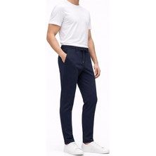 Yazı Erkek Slim Fit Dar Kesim Beli Bağlamalı Yan Cepli Casual Jogger Pantolon