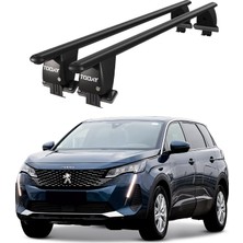 Today Auto Royal Peugeot 5008 (2021 ve Sonrası) Uyumlu Siyah Kilitli Ara Atkı Port Bagaj Tavan Barı