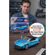 Toyfest Siku Aston Martin Dbs Superleggera Metal Model Araba Açılır Kapı Koleksiyon Oyuncak Mavi Mini 8.5 cm